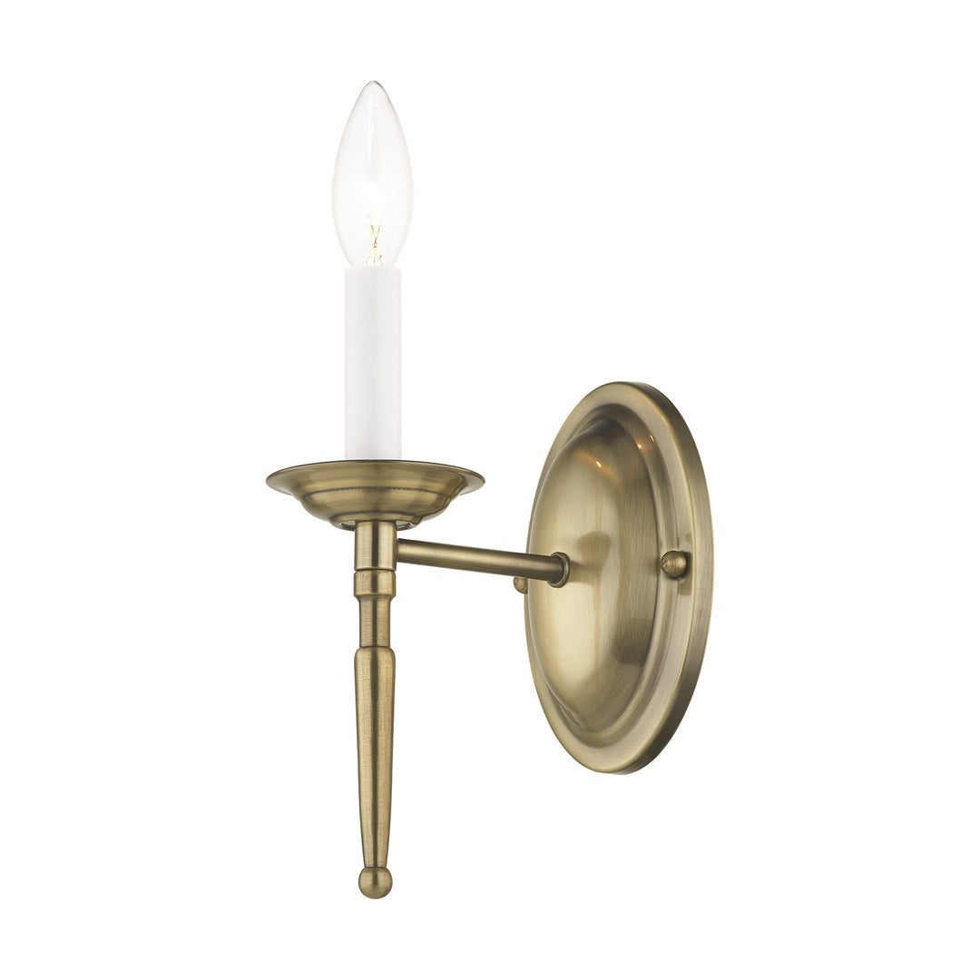 1 Light Antique Brass Wall Sconce Livex