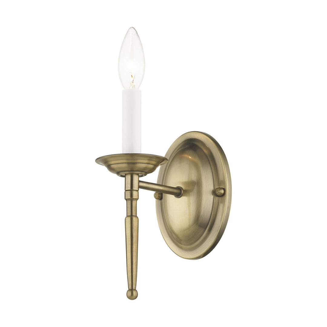 1 Light Antique Brass Wall Sconce Livex