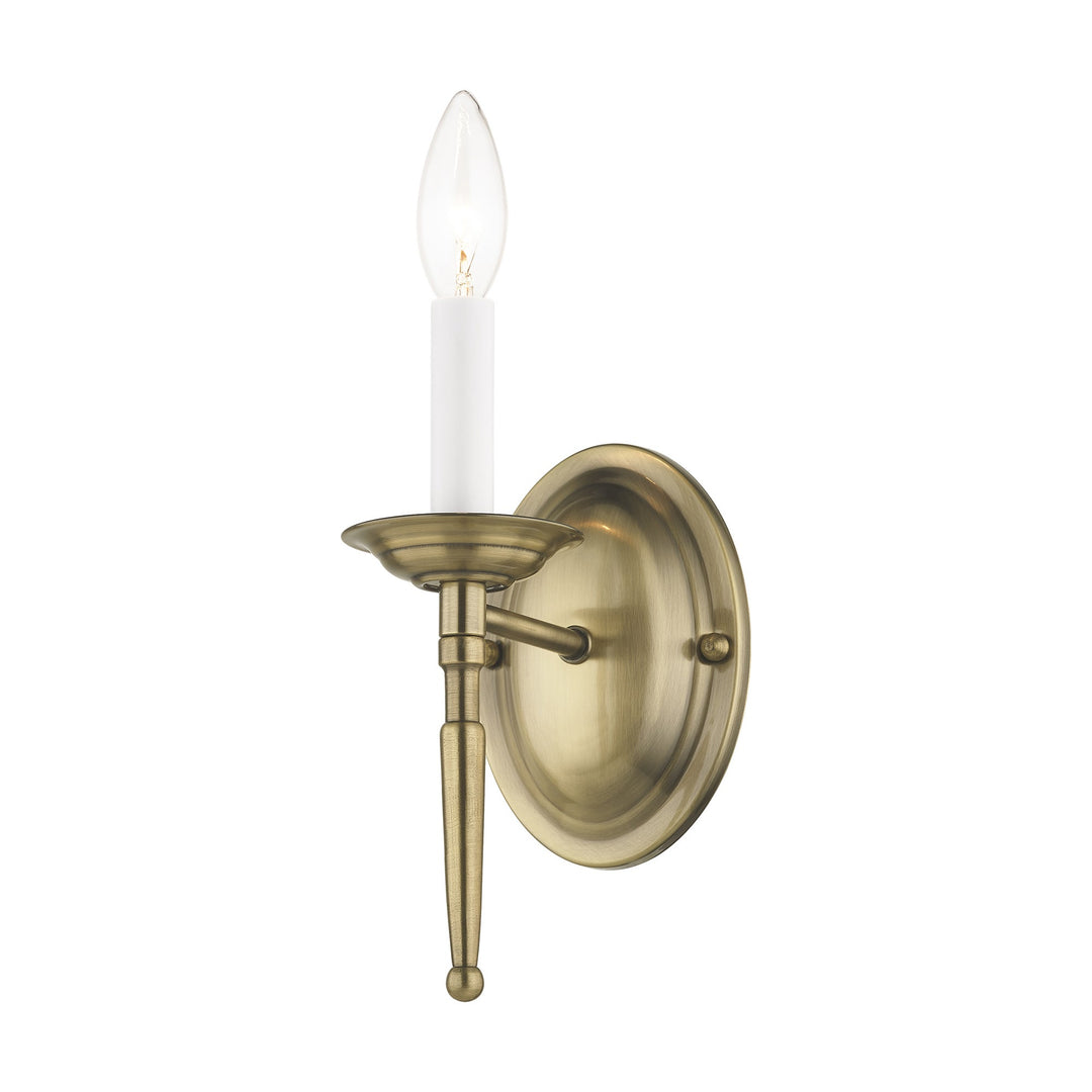 1 Light Antique Brass Wall Sconce Livex