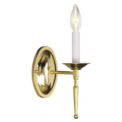 1 Light Polished Brass Wall Sconce Livex