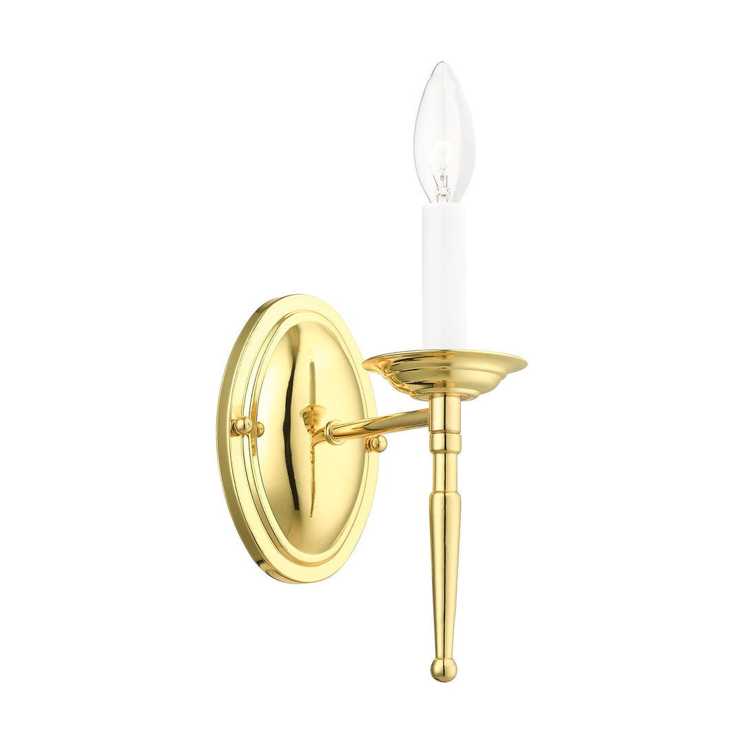 1 Light Polished Brass Wall Sconce Livex