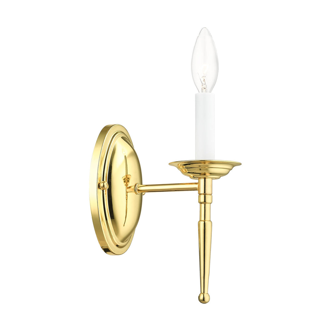 1 Light Polished Brass Wall Sconce Livex