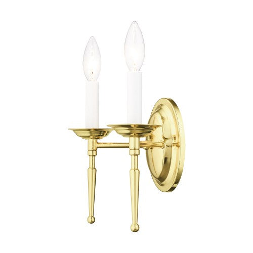 2 Light Polished Brass Wall Sconce Livex