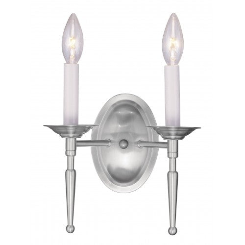 2 Light Brushed Nickel Wall Sconce Livex