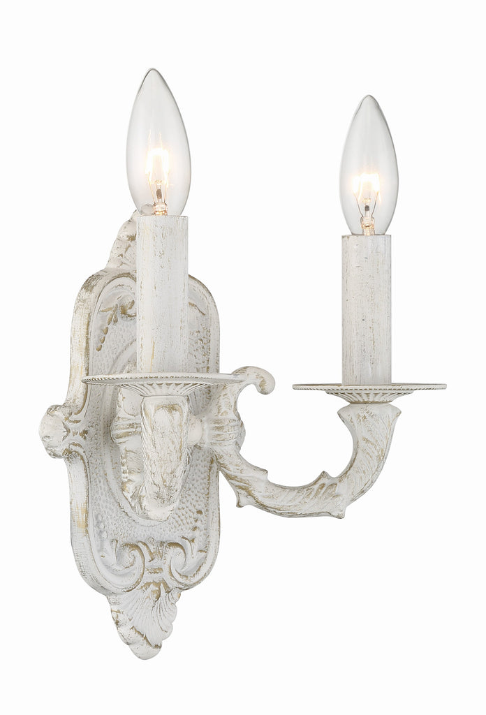 Paris Market 2 Light Antique White Sconce Crystorama