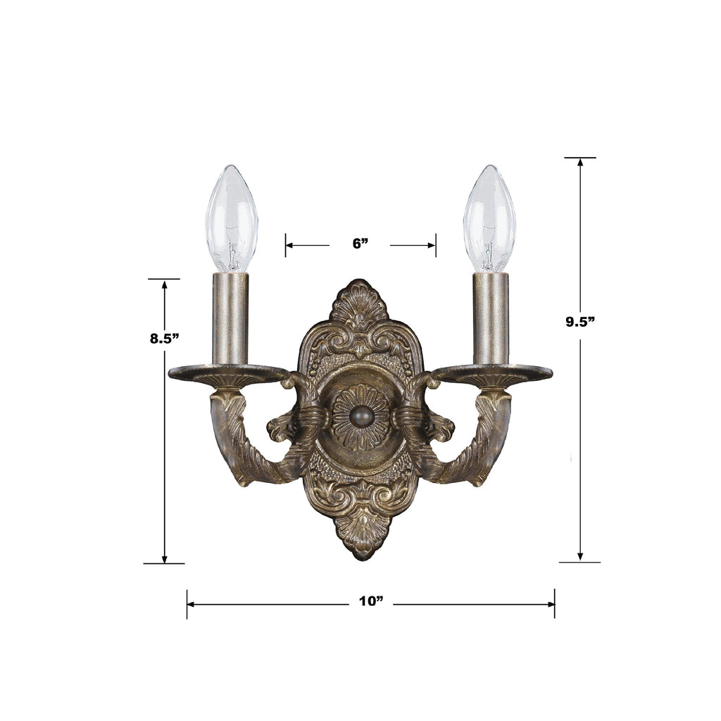 Paris Market 2 Light Venetian Bronze Sconce Crystorama