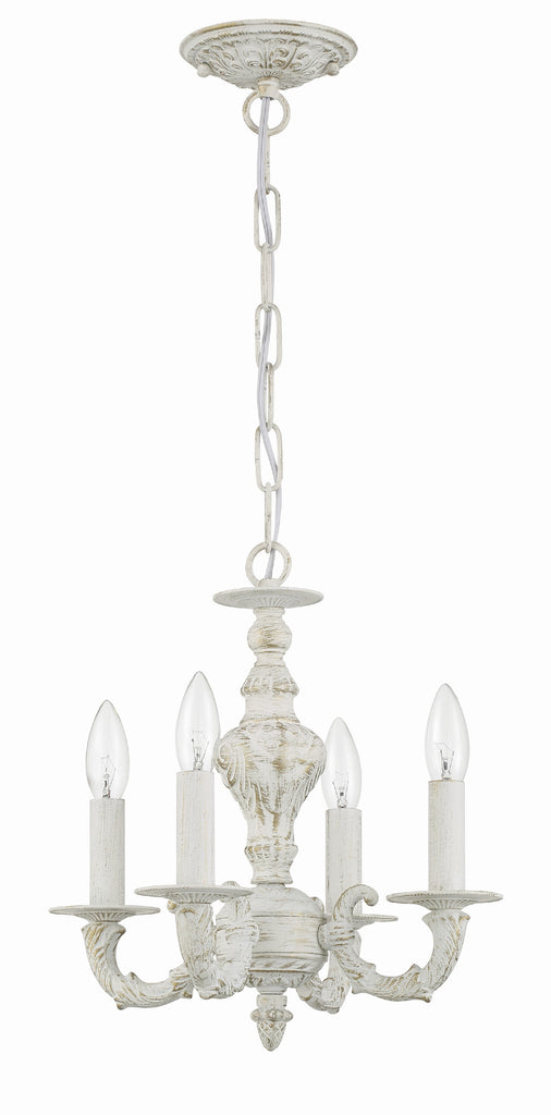 Paris Market 4 Light Antique White Mini Chandelier Crystorama