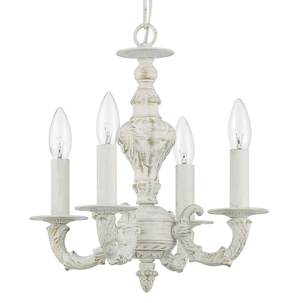 Paris Market 4 Light Antique White Mini Chandelier Crystorama