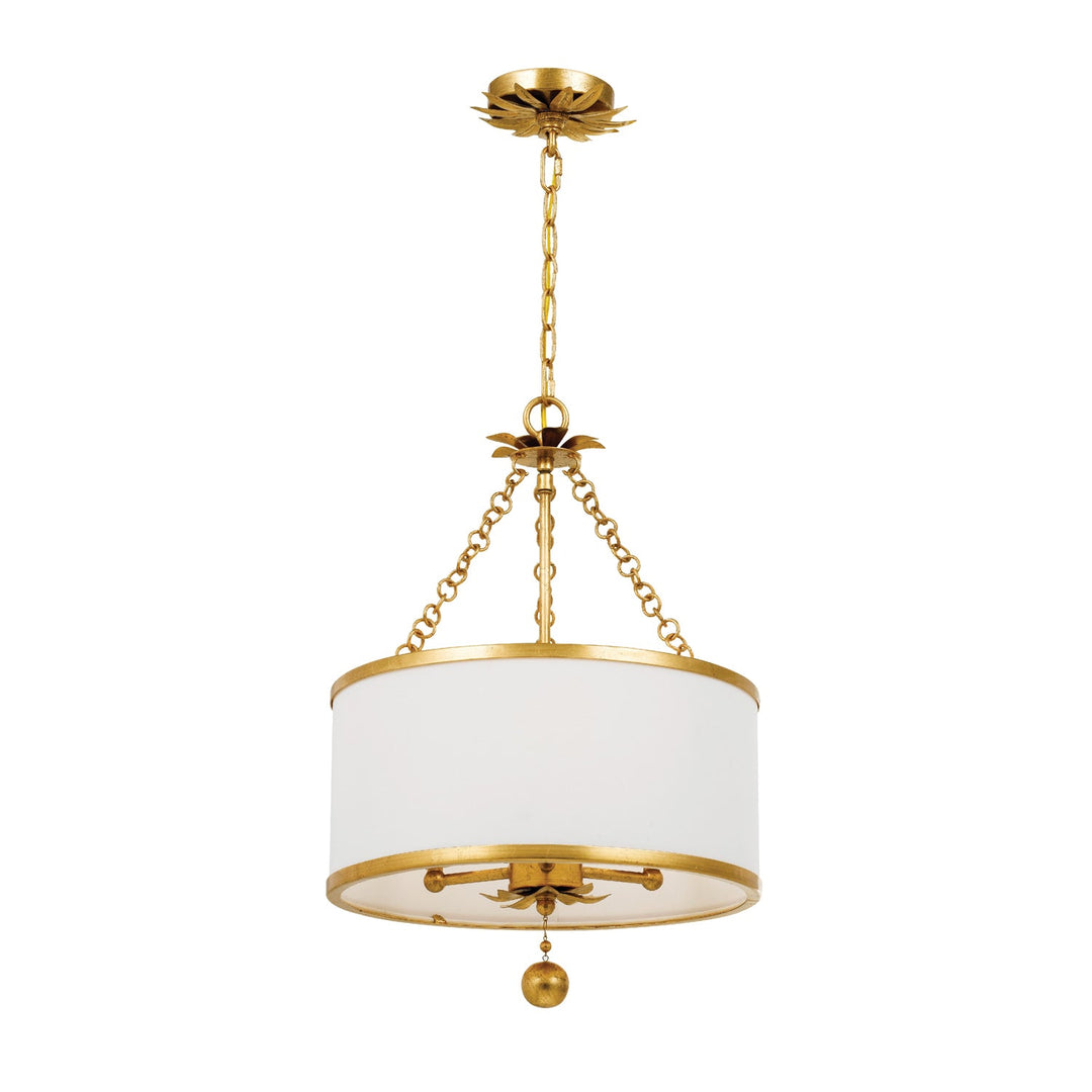 Broche 3 Light Antique Gold Mini Chandelier Crystorama