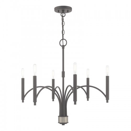 6 Light Scandinavian Gray Chandelier Livex