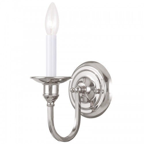 1 Light Polished Nickel Wall Sconce Livex