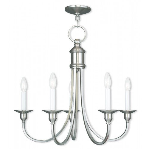 5 Light Brushed Nickel Chandelier Livex