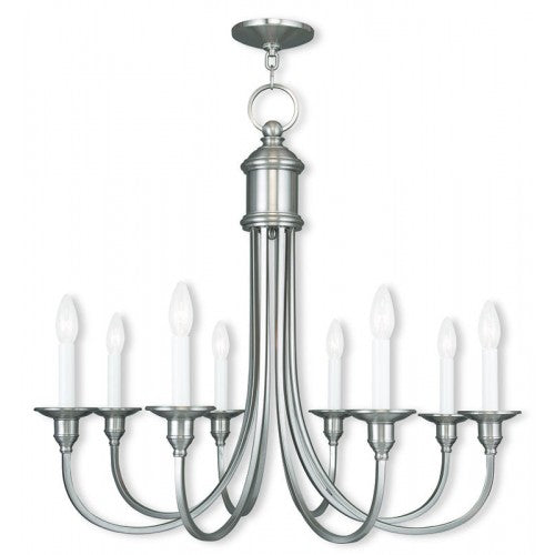 8 Light Brushed Nickel Chandelier Livex