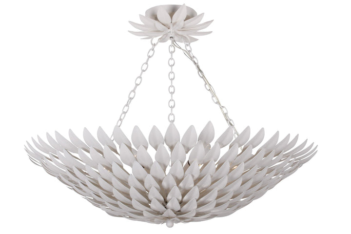 Broche 6 Light Matte White Chandelier Crystorama