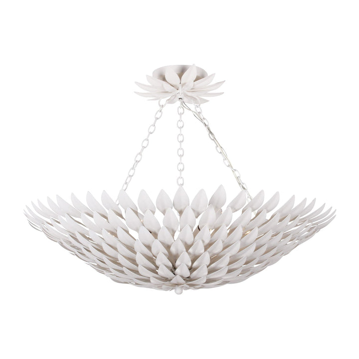 Crystorama Crystorama Broche 6 Light Matte White Semi Flush Mount