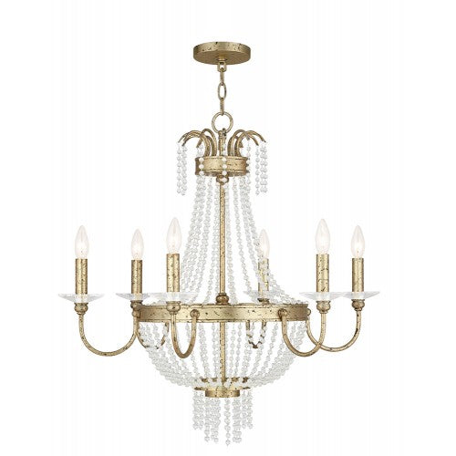 6 Light Winter Gold Chandelier Livex