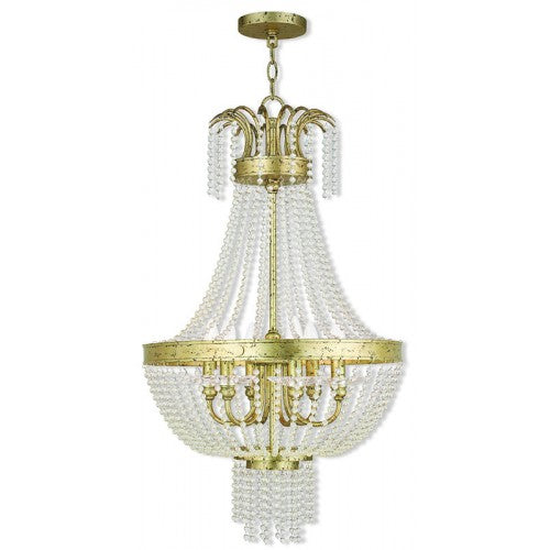 6 Light Winter Gold Pendant Chandelier Livex