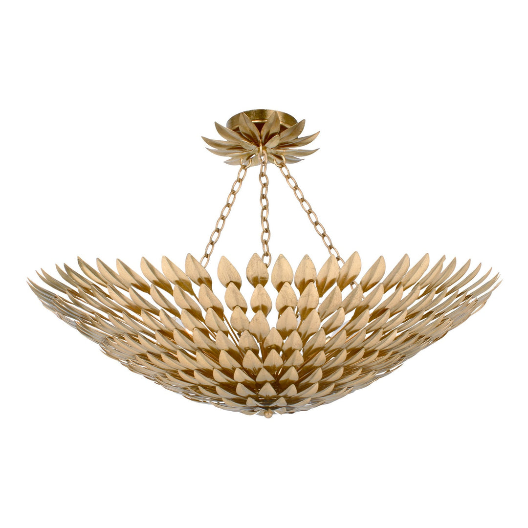 Crystorama Crystorama Broche 8 Light Antique Gold Semi Flush Mount