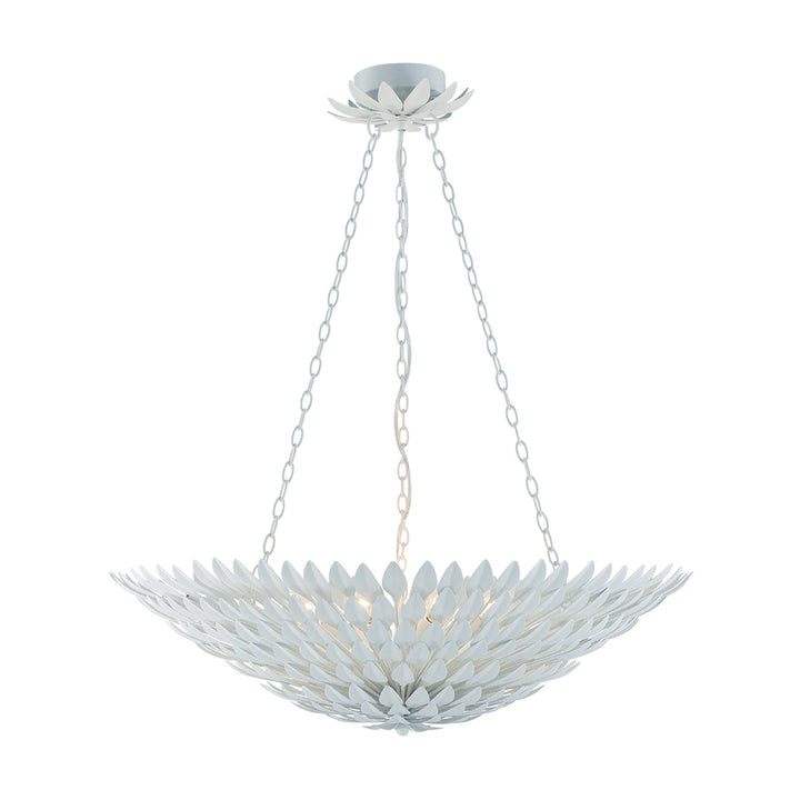 Broche 8 Light Matte White Chandelier Crystorama