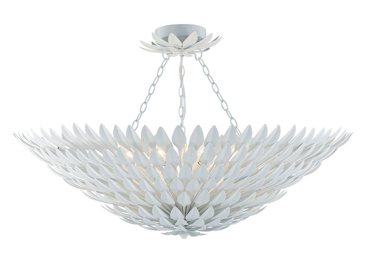 Broche 8 Light Matte White Chandelier Crystorama