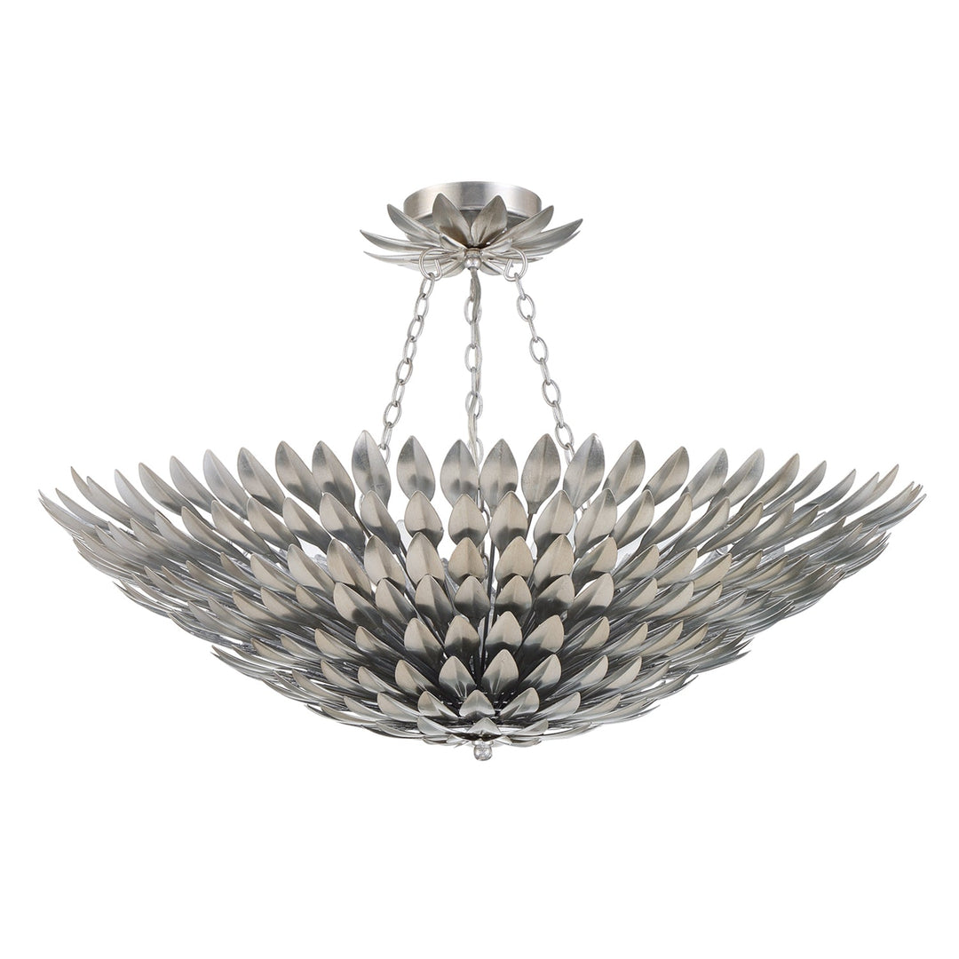 Crystorama Crystorama Broche 8 Light Antique Silver Semi Flush Mount