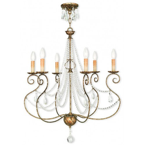 6 Light European Bronze Chandelier Livex