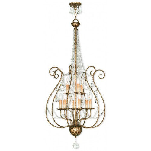 6 Light + 3 Light European Bronze Foyer Chandelier Livex