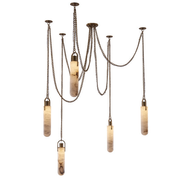 Kalco Flint 5 Light LED Multi-Drop Pendant