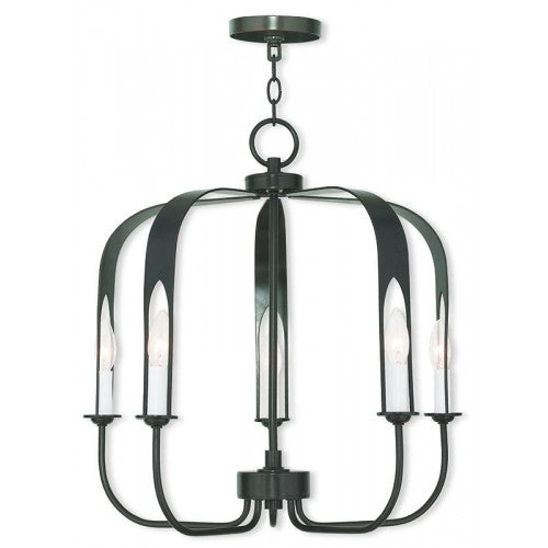 5 Light English Bronze Chandelier Livex