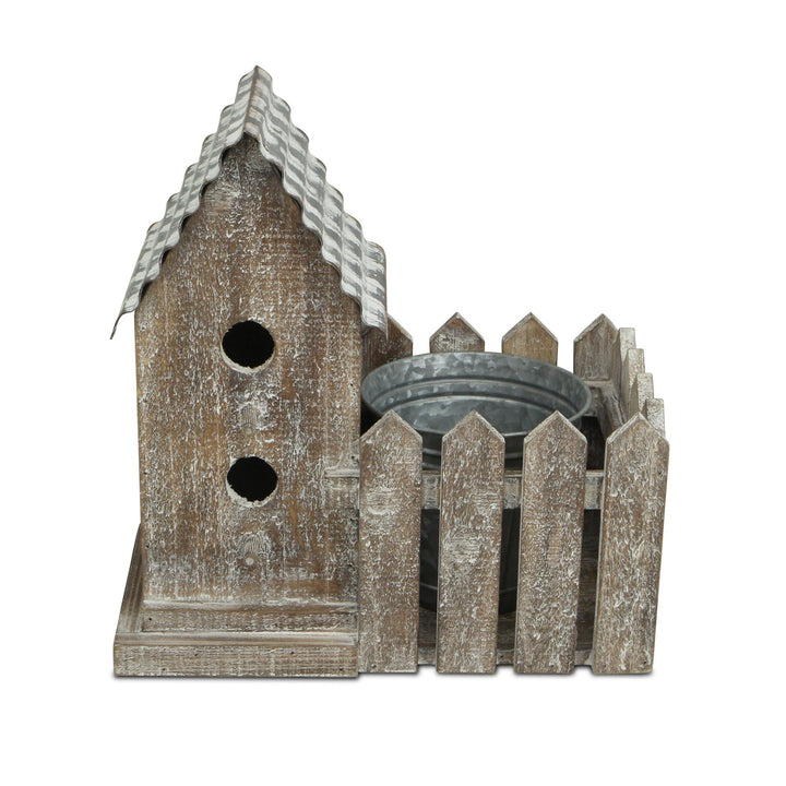 CHEUNGS Elwin 2 Story Bird house & Galvanized Pot - Large