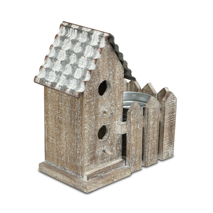 CHEUNGS Elwin 2 Story Bird house & Galvanized Pot - Small