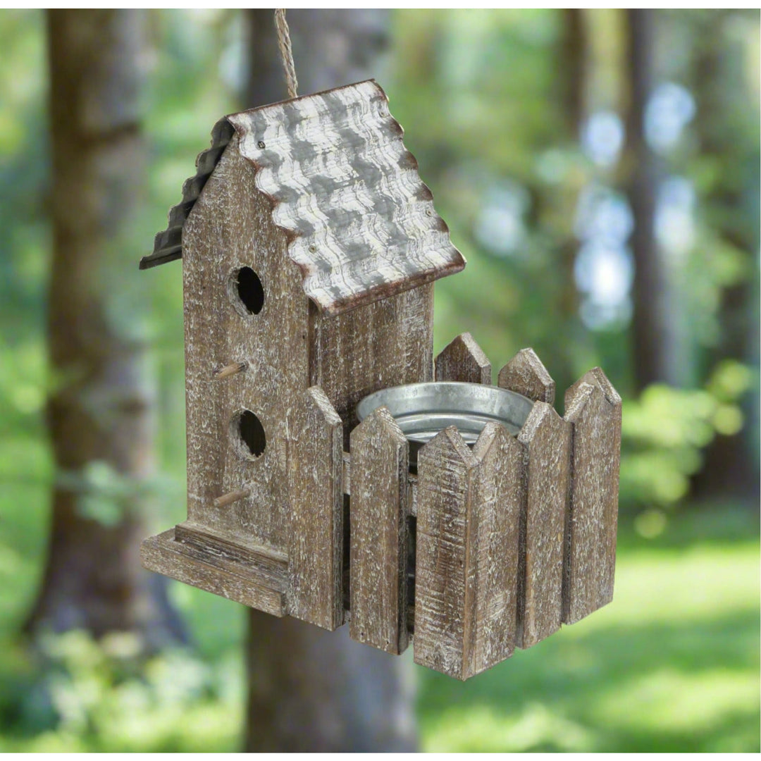 CHEUNGS Elwin 2 Story Bird house & Galvanized Pot - Small