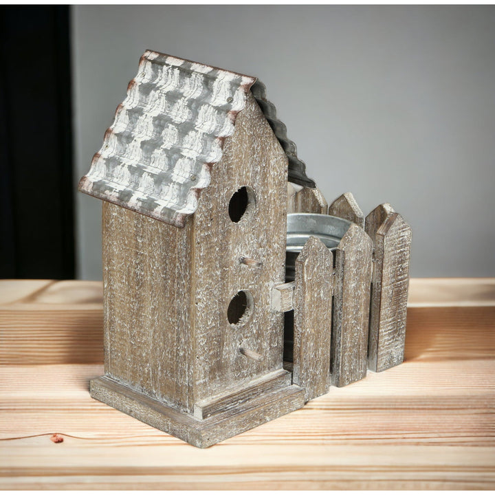 CHEUNGS Elwin 2 Story Bird house & Galvanized Pot - Small