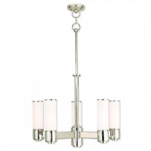 5 Light Polished Nickel Dinette Chandelier Livex