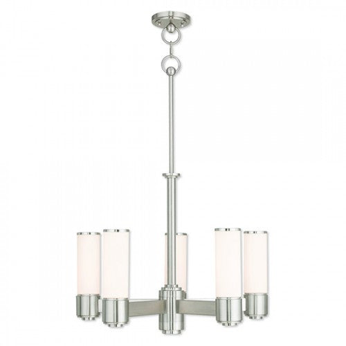 6 Light Brushed Nickel Dinette Chandelier Livex