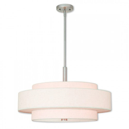 5 Light Brushed Nickel Pendant Livex