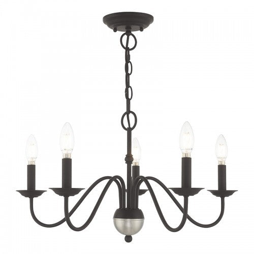 5 Light Black Chandelier Livex