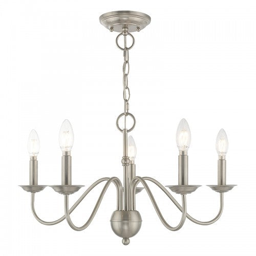 5 Light Brushed Nickel Chandelier Livex