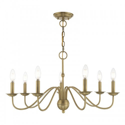 7 Light Antique Brass Chandelier Livex