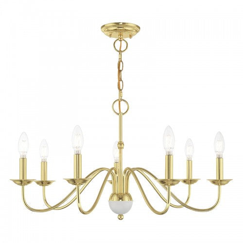 7 Light Polished Brass Chandelier Livex