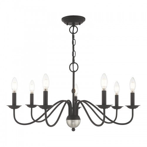 7 Light Black Chandelier Livex