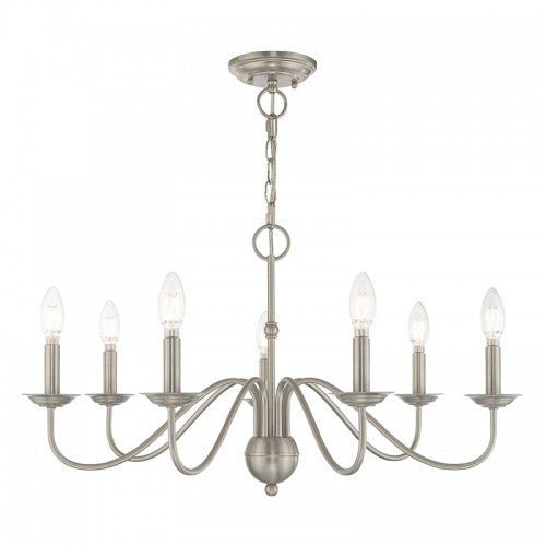 7 Light Brushed Nickel Chandelier Livex