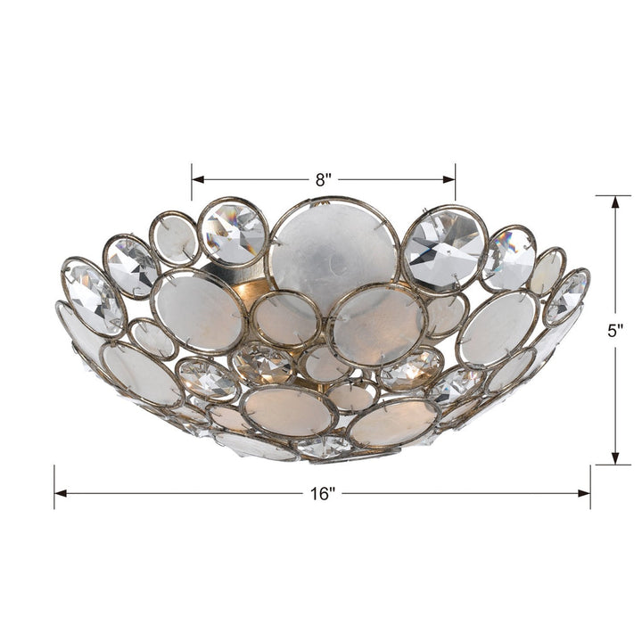 Crystorama Crystorama Palla 3 Light Antique Silver Flush Mount