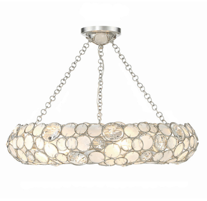 Crystorama Crystorama Palla 6 Light Antique Silver Semi Flush Mount