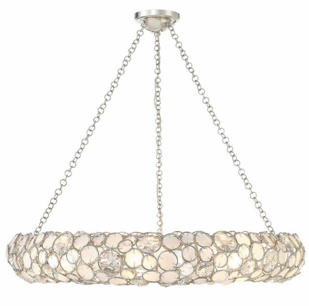 Palla 8 Light Antique Silver Chandelier Crystorama