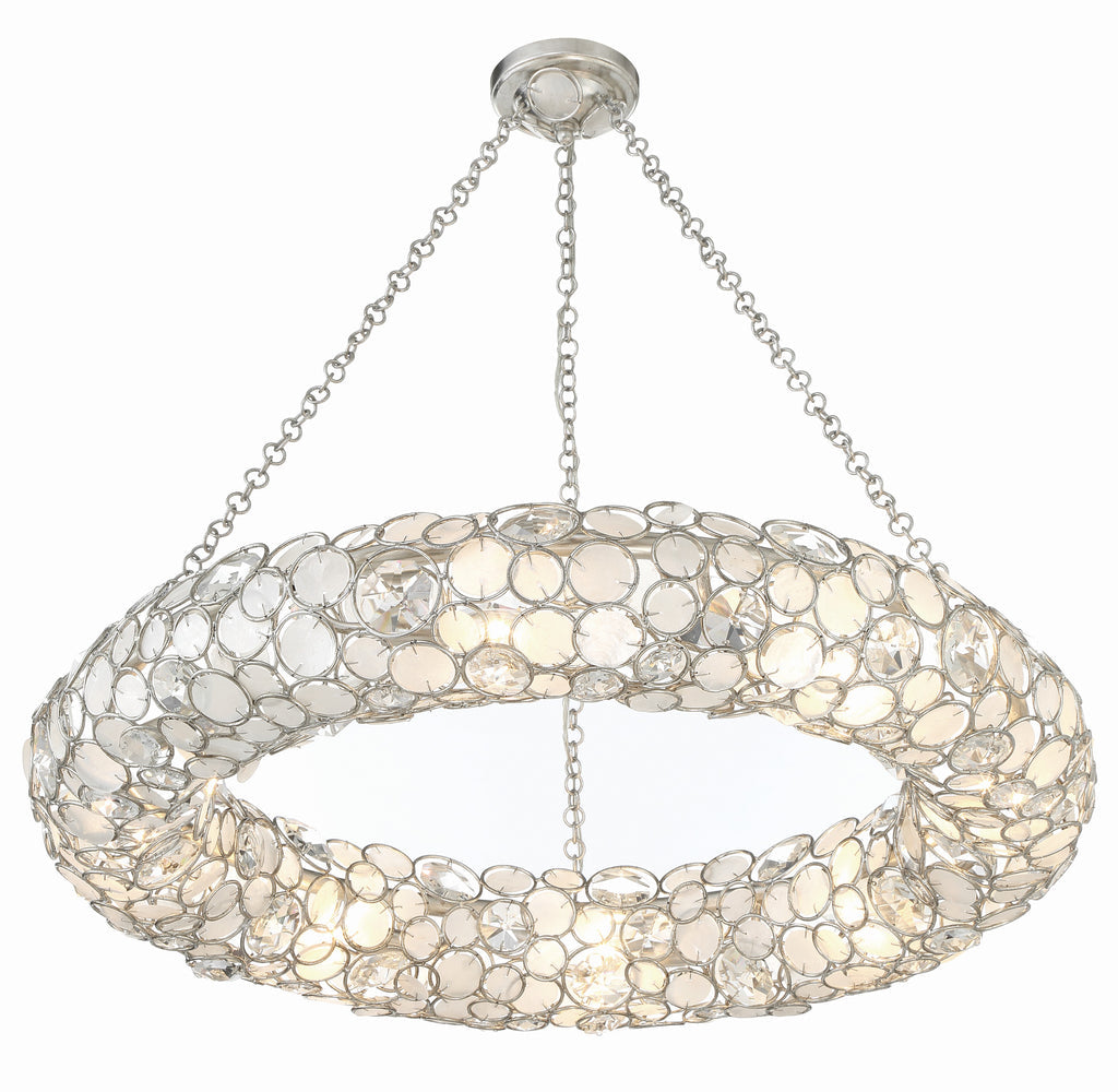 Palla 8 Light Antique Silver Chandelier Crystorama