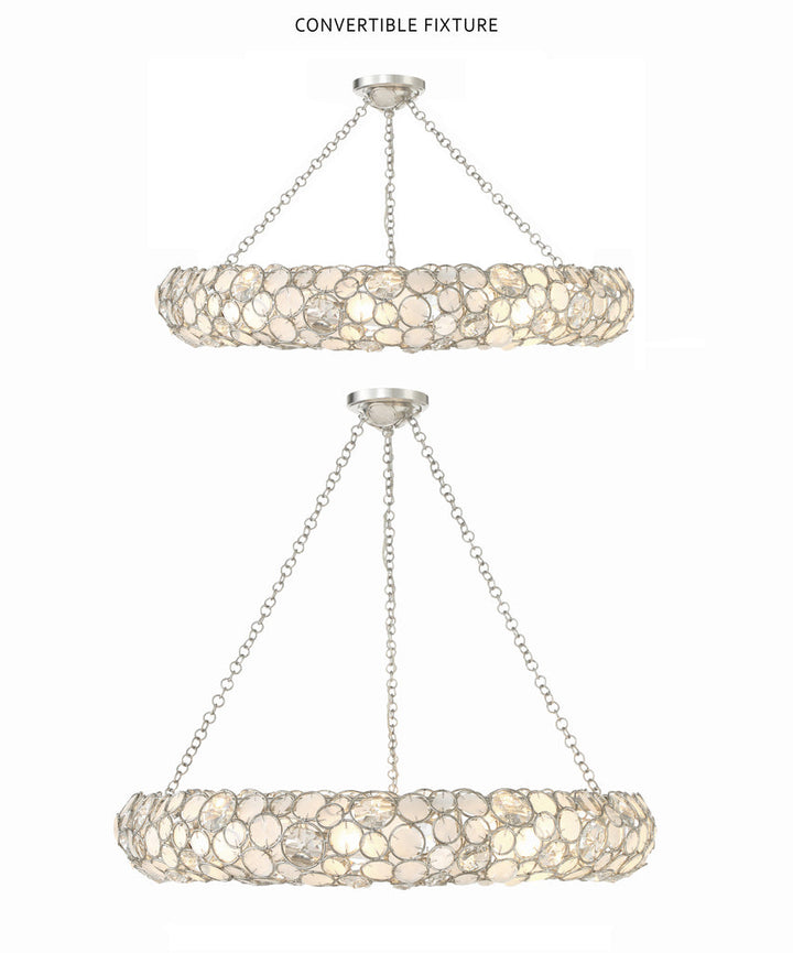 Palla 8 Light Antique Silver Chandelier Crystorama