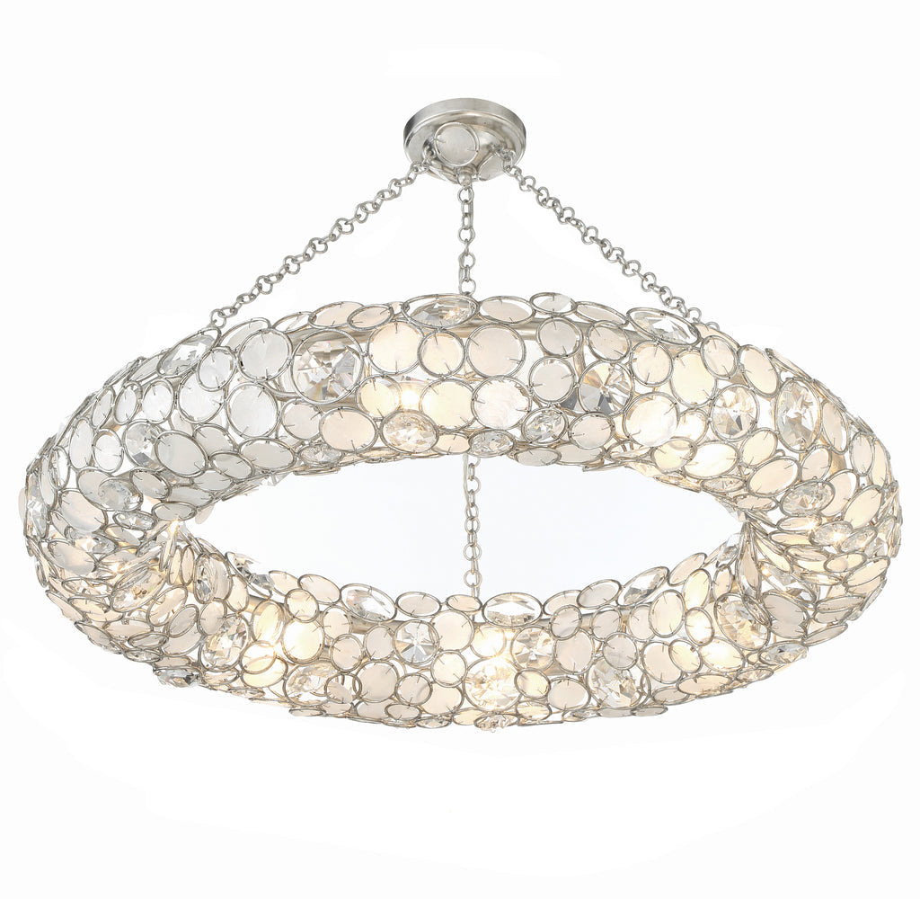 Crystorama Crystorama Palla 8 Light Antique Silver Semi Flush Mount