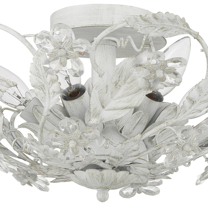 Crystorama Crystorama Paris Market 6 Light Antique White Semi Flush Mount