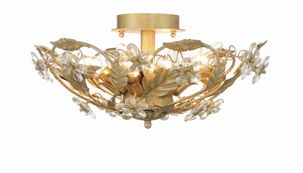 Crystorama Crystorama Paris Market 6 Light Gold Leaf Semi Flush Mount